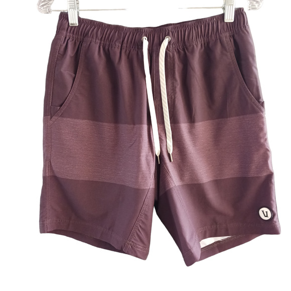 Vuori Other - Vuori Kore Short Small Mahogany Stripe Lined Elastic Waist Drawstring 8" Inseam